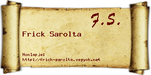 Frick Sarolta névjegykártya