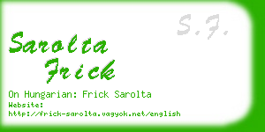 sarolta frick business card